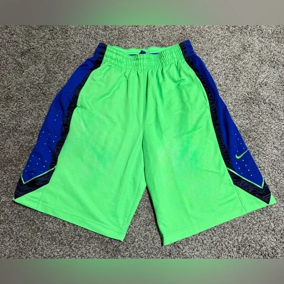 Mens Nike Dri-Fit Active Basketball Shorts Sweat Tracksuit Green Blue Size M - Picture 2 of 6
